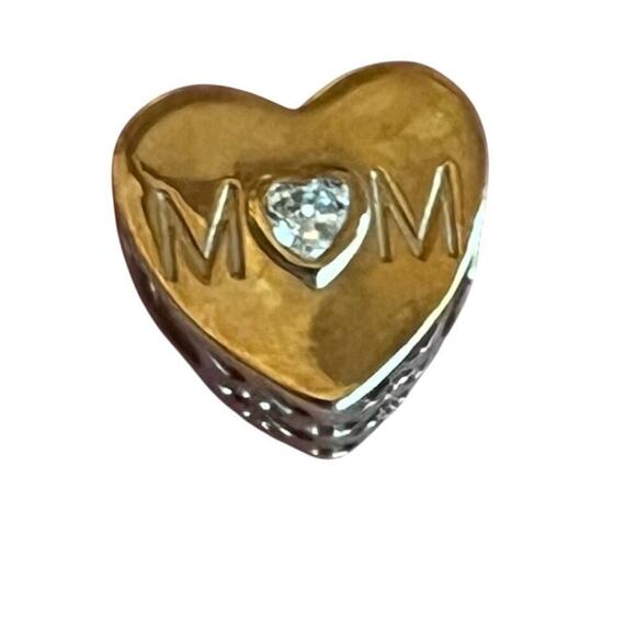 Authentic Pandora Rose Gold tone Mother Mom Heart Charm Bead ALE MET - Picture 2 of 8